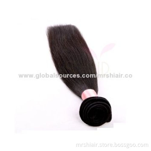 Human hair extension, virgin, yaki straight weave, natural color